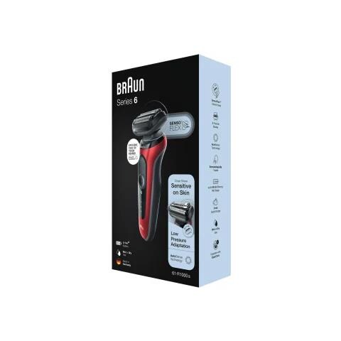 Rasoio Series 6 61-R1000s Ricaricabile Wet&Dry con Custodia da Viaggio Colore Nero / Rosso - Foto 2