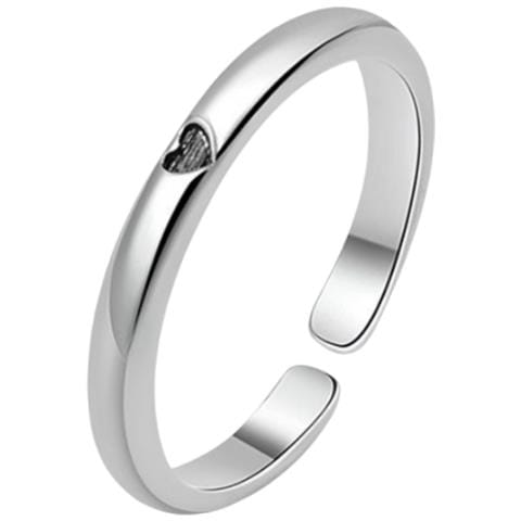 Anello Aperto A Cuore Regolabile Silver - Foto 1