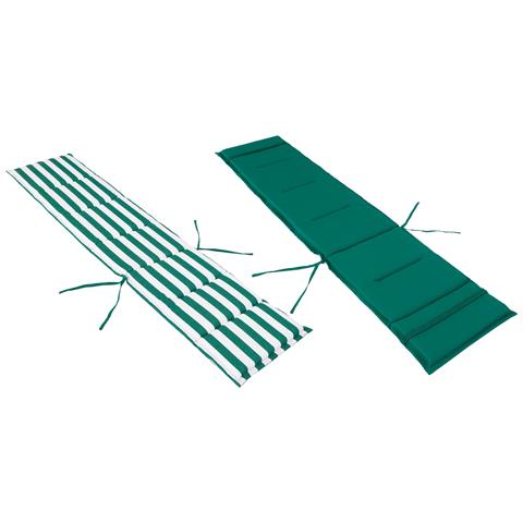 Cuscino Per Lettino Da Giardino, Facile Da Montare, Fodera Per Cuscino Per Lettino Da Giardino, Cuscino Per Sedia A Sdraio - Lunghezza 182 Cm, Larghezza 42 Cm - Verde Con Strisce - Foto 8