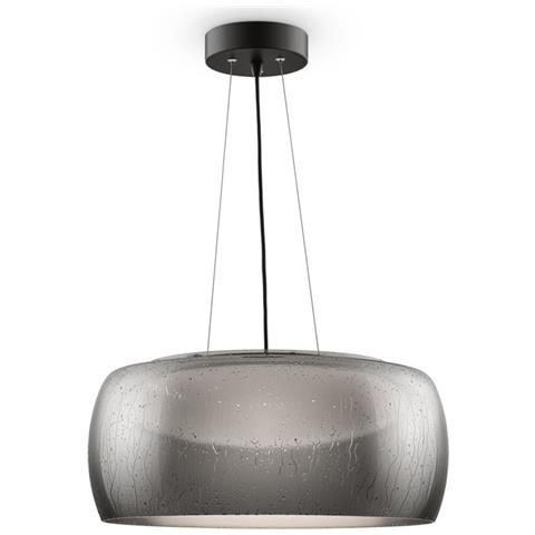 Lampadario A Sospensione Moderno Solen Metallo Nero Vetro 1 Luce Led 13w - Foto 1