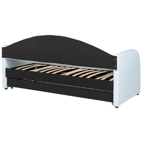 Letto Estraibile Velluto Eyburie 90 X 200 Cm Azzurro - Foto 6