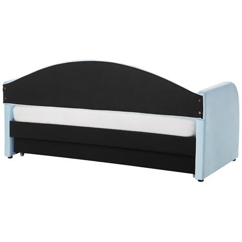 Letto Estraibile Velluto Eyburie 90 X 200 Cm Azzurro - Foto 10