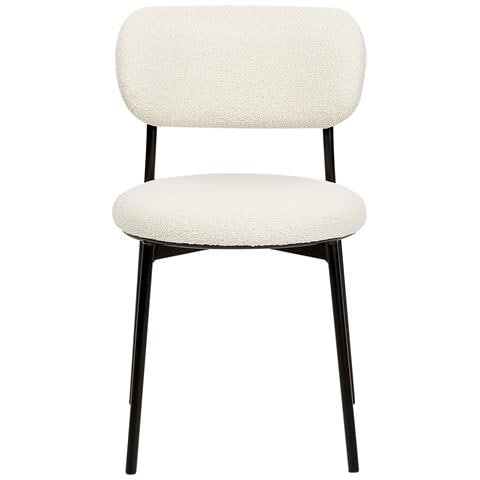 Set Di 2 Sedie Da Pranzo Bouclé Bianco Sporco Casey - Foto 2