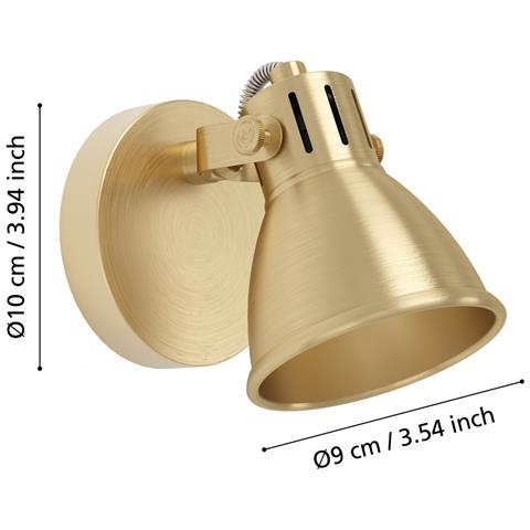 Spot Moderno Seras In Acciaio Ottoneottone Spazzolato 1 Luce Gu10 3w Ip20 - Foto 2