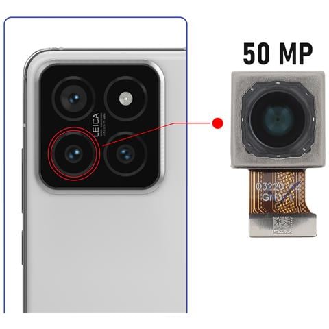 Fotocamera Teleobiettivo Per Xiaomi 14 Zoom 3,2x 50mp, Nero - Foto 4