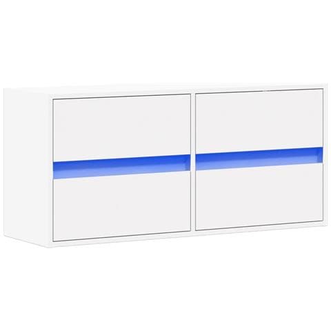 Mobile Tv A Parete Con Luci Led Bianco 100x31x45 Cm - Foto 3