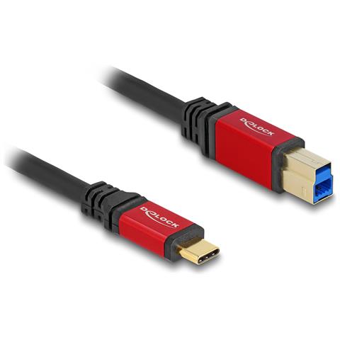 Cavo USB 5 Gbps USB Type-C maschio per USB Tipo-B maschio 1 m metallo rosso - Foto 1