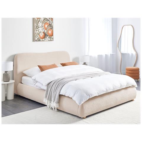 Letto Contenitore Bouclé Blagnac 160 X 200 Cm Beige Chiaro - Foto 1