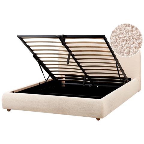 Letto Contenitore Bouclé Blagnac 160 X 200 Cm Beige Chiaro - Foto 2