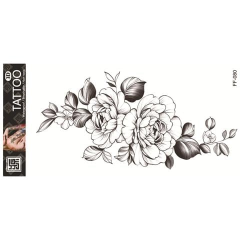 Tatuaggio Temporaneo Floreale Nero - Impermeabile E Di Lunga Durata Modello 1 - Foto 2