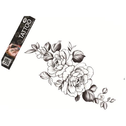 Tatuaggio Temporaneo Floreale Nero - Impermeabile E Di Lunga Durata Modello 1 - Foto 3