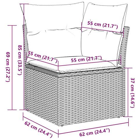 Set Divani Da Giardino 10pz Con Cuscini In Polyrattan Marrone - Foto 10