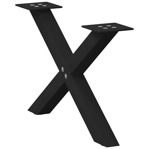 Gambe Tavolino Da Caffè A X 2 Pz Nero 50x(30-31) Cm In Acciaio - Foto 1