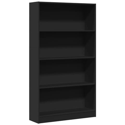 Libreria Nera 80x24x143 Cm In Legno Multistrato - Foto 2