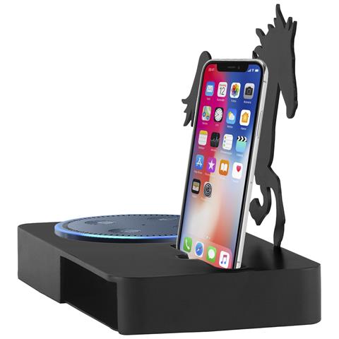 Supporto In Metallo Per Amazon Echo Dot (gen 2) E Cellulari 19x10x14 Cm. Colore Nero - Foto 1