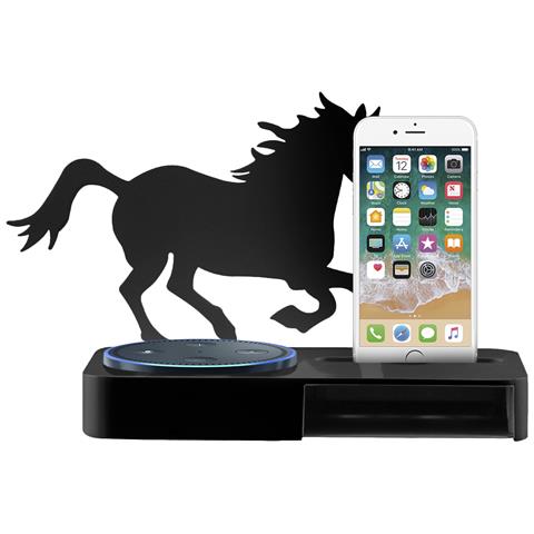 Supporto In Metallo Per Amazon Echo Dot (gen 2) E Cellulari 19x10x14 Cm. Colore Nero - Foto 5