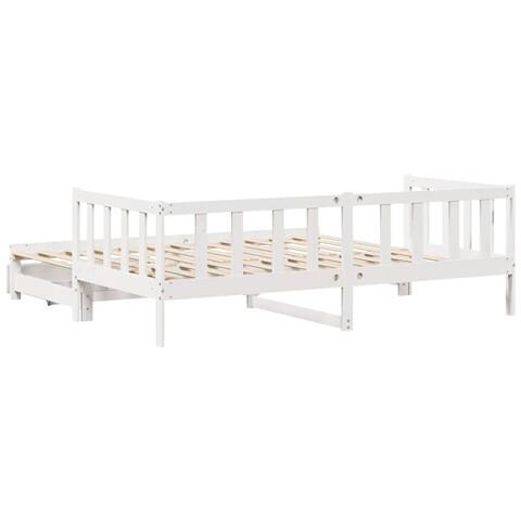 Letto Estraibile con Cassetti senza Materasso Bianco 90x200 cm - Foto 2