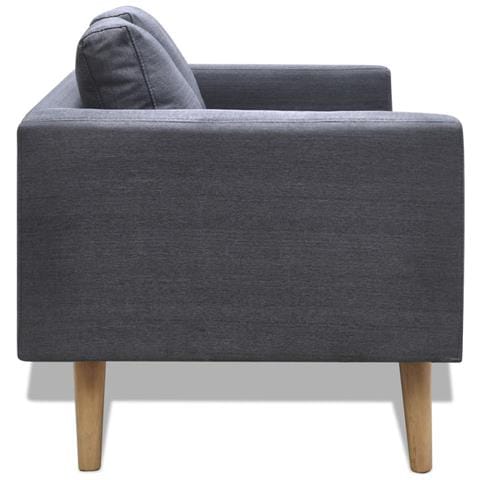 Divano A 2 Posti In Tessuto Grigio Scuro - Foto 1