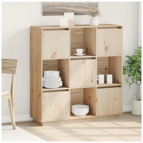 Credenza 110,5x35x117 Cm In Legno Massello Di Pino - Foto 8