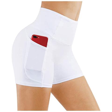 Pantaloncini A Compressione - Perfetti Per Yoga E Fitness White M - Foto 1