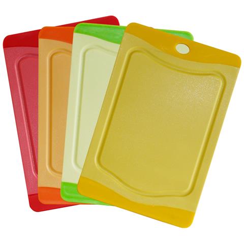Set Di 4 Taglieri In Plastica, 20 X 14 Cm, Rosso, Arancione, Verde, Giallo, 20,1 X 13,9 X 3,1 Cm, 4 Unità - Foto 1