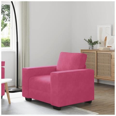 Divano Sedia Rosso Vino 60 cm Velluto - Foto 2