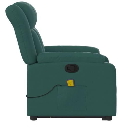 Poltrona Alzapersona Massaggiante Verde Scuro in Tessuto - Foto 9