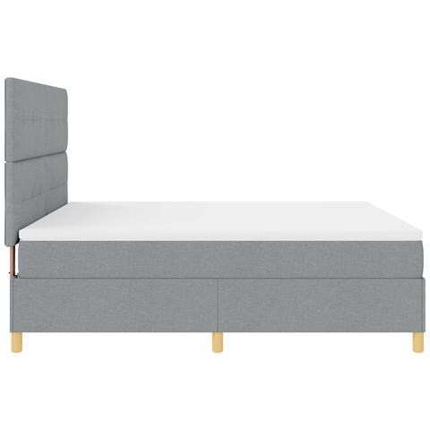 Letto con Rete a Molle e Materasso Grigio Chiaro Super King in Tessuto - Foto 9