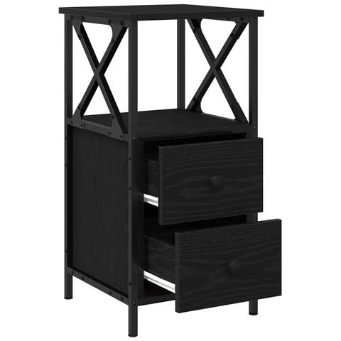 Comodini 2 pz Nero Rovere 34x35,5x70 cm Legno ingegnerizzato - Foto 1