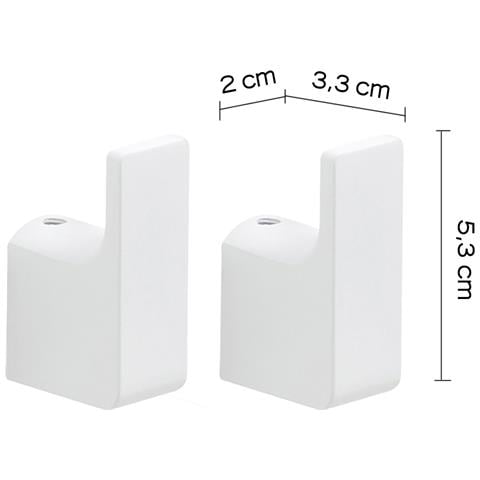 2 Appendiabiti Da Muro In Ottone E Cromall Pi27 Serie Pirenei Bianco Opaco - Foto 2