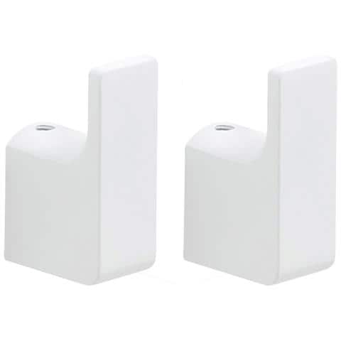 2 Appendiabiti Da Muro In Ottone E Cromall Pi27 Serie Pirenei Bianco Opaco - Foto 1