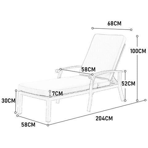 Mobili Da Salotto Con Chaise Longue, Con Cuscino In Cotone Impermeabile Grigio, Alluminio Resistente Alla Ruggine Reclinabile Regolabile (1 Pz) - Foto 2