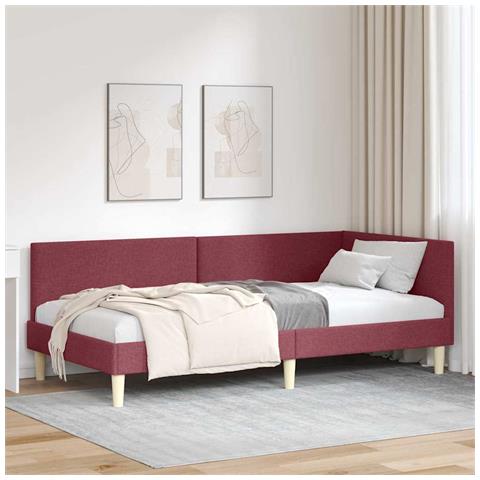 Cornice del letto ad angolo Altro Rosso vino 100 x 200 cm - Foto 2