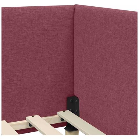 Cornice del letto ad angolo Altro Rosso vino 100 x 200 cm - Foto 9