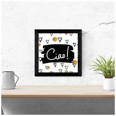 Set Di 6 Stampe Foglie Di Auguri Timbrate Ciao, Ciao, Bonjour, Wow 20x20 20x20 Senza Cornice - Foto 2