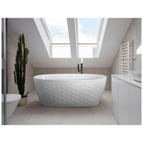 Vasca Da Bagno Freestanding Chubut 170 X 80 Cm Bianco - Foto 1