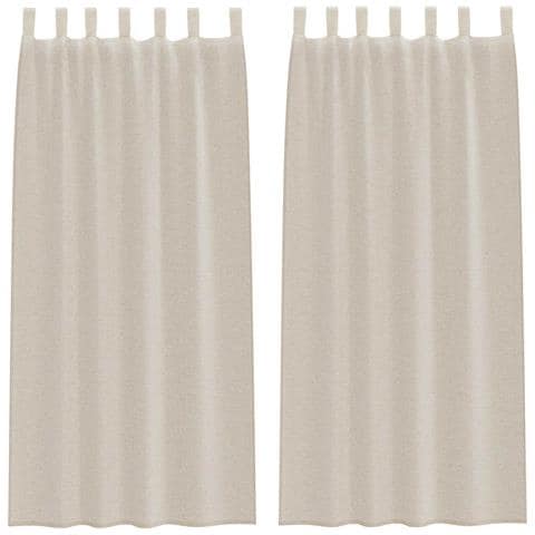 Tende con tende 2 pcs Sabbia 140x175cm Poliestere - Foto 1