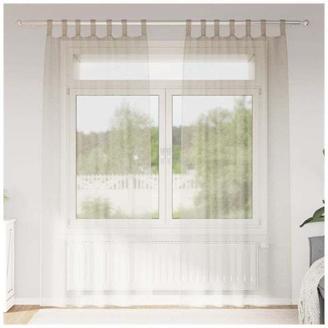 Tende con tende 2 pcs Sabbia 140x175cm Poliestere - Foto 2