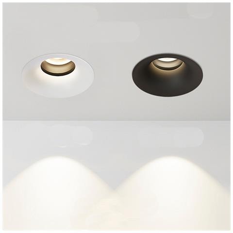 Set Di 2 Faretti Led Da Incasso 10w, Design Curvo Senza Cornice, Foro 75mm, 4000k - Foto 2