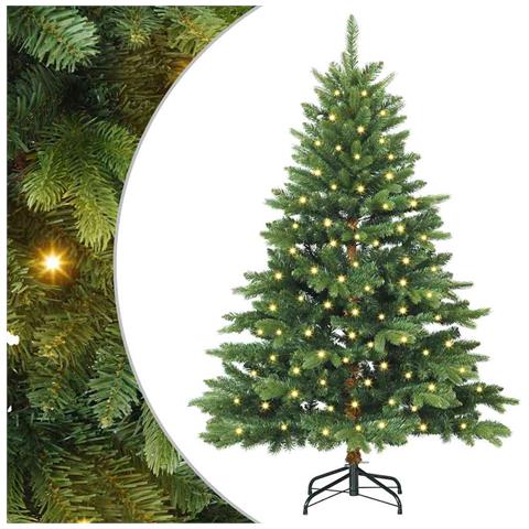 Albero di Natale artificiale con 150 LED Verde 150 cm PE e PVC - Foto 1