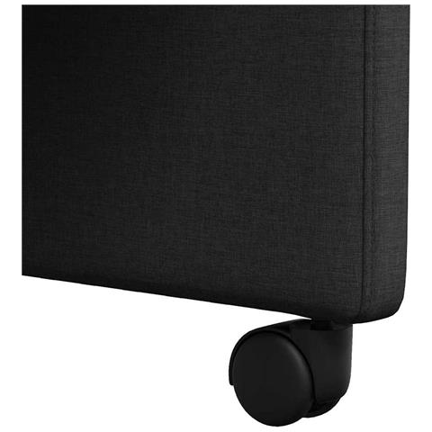 Sedie da Pranzo con Ruote 2 pcs Nero 57 x 67 x 95 cm Tessuto - Foto 9