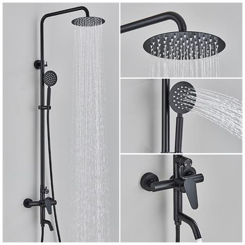 Colonna doccia, Blackswan, tipo M174, modello nero regolabile, con bocca girevole, misura 137 cm - Foto 4