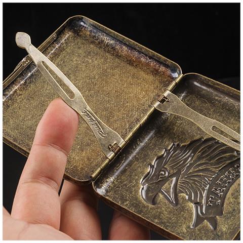 Portasigarette Antico In Bronzo Con Rilievo - Contiene 20 Sigarette Regular O 22 Slim - Foto 2