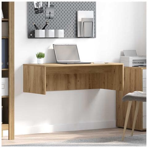 Scrivania a parete Rovere artigianale 100 x 45 x 30 cm - Foto 2