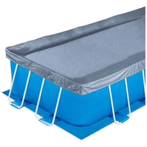 Piscina Rettangolare Con Pompa Filtro, Scala Sicurezza, Telo Copertura, Telo Protezione 4.88Mx2.44Mx1.07M - Foto 2