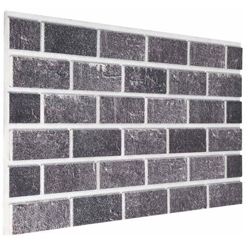 Pannelli da parete 10 pcs Nero e Grigio 100 x 50 cm Schiuma EPS - Foto 1
