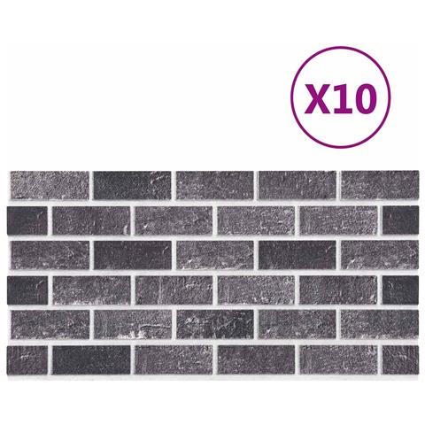 Pannelli da parete 10 pcs Nero e Grigio 100 x 50 cm Schiuma EPS - Foto 2