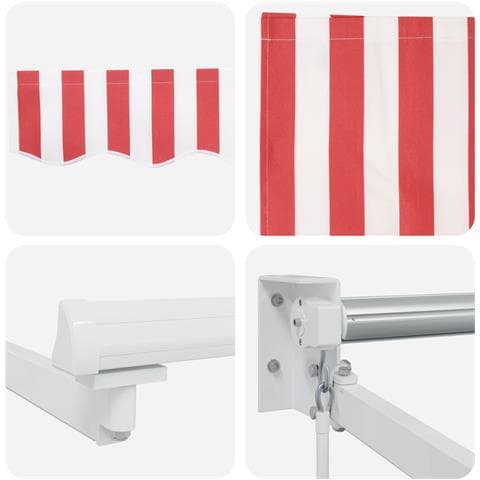 Tenda retrattile manuale con LED Rosso e Bianco 4,5 × 3 m - Foto 9