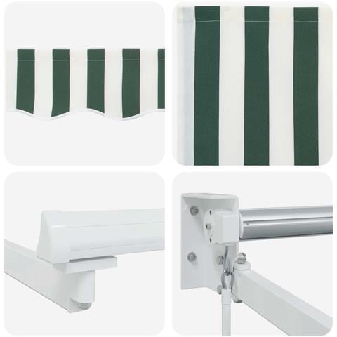 Tenda retrattile manuale con LED Verde e Bianco 5 x 3 m - Foto 9