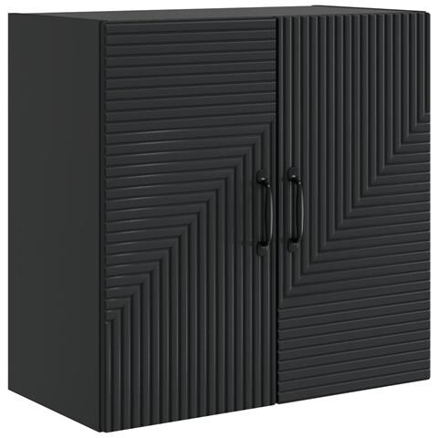Mobiletto a muro Nero 59 x 31 x 60 cm Legno ingegnerizzato - Foto 1